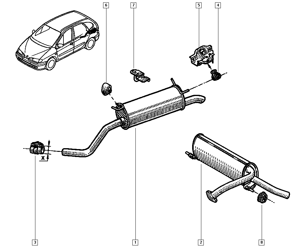 RENAULT 77 00 430 049 - Izplūdes gāzu trokšņa slāpētājs (pēdējais) onlydrive.pro