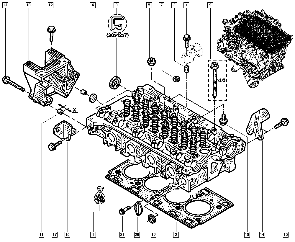 RENAULT 77 01 473 571 - Klapikaanekruvikomplekt onlydrive.pro