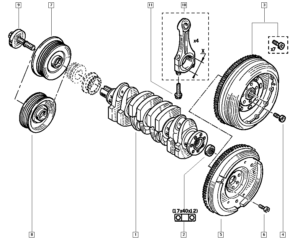 RENAULT 8200802666 - Belt Pulley, crankshaft onlydrive.pro