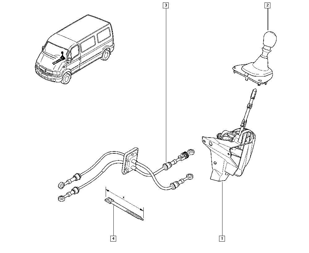 RENAULT 3493 599 03R - Vaijeri, käsivaihteisto onlydrive.pro