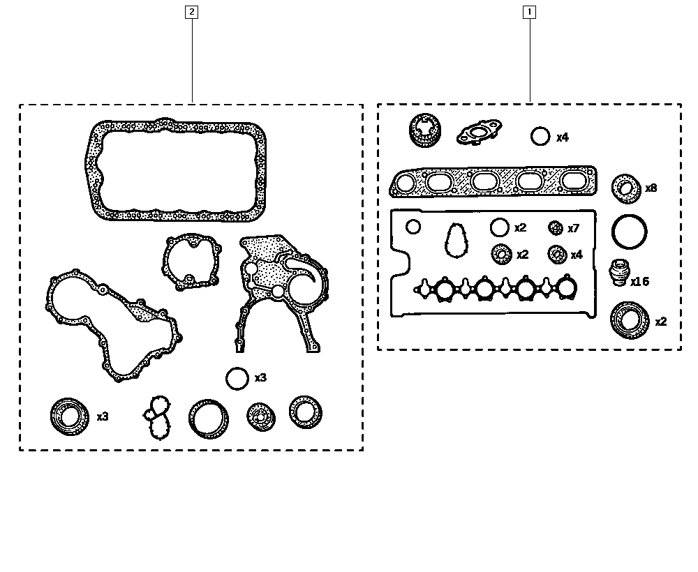 Opel 7701477814 - Gasket Set, crank case onlydrive.pro