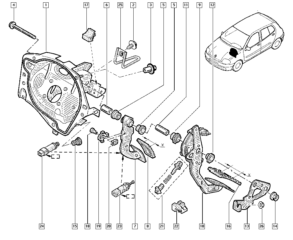 NISSAN 77004-14986 - Pedal assembly onlydrive.pro