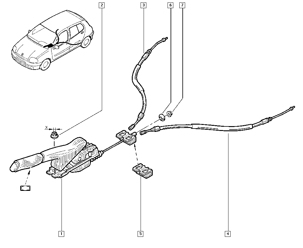 RENAULT 7700426005 - Cable, parking brake onlydrive.pro