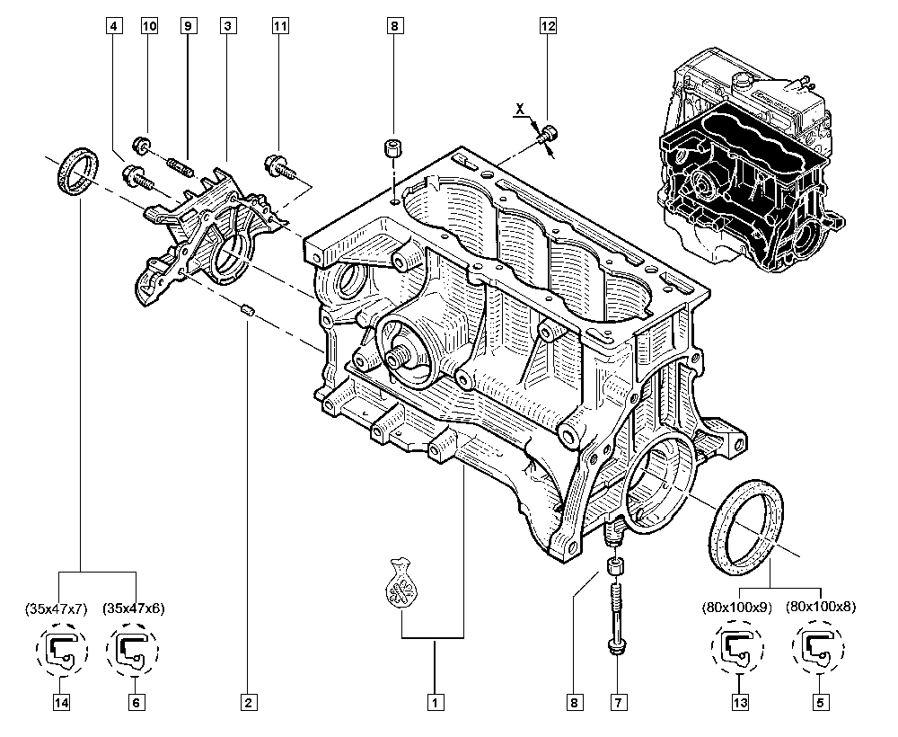 RENAULT 77 01 473 544 - Vārpstas blīvgredzens, Kloķvārpsta onlydrive.pro