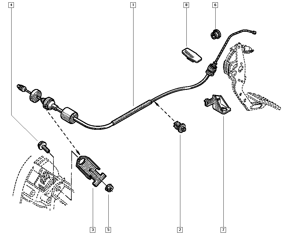 RENAULT 8200741825 - Clutch Cable onlydrive.pro