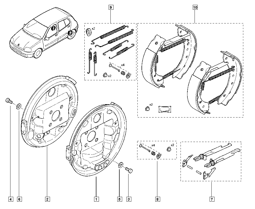 RENAULT 44 02 654 40R - Accessory Kit, brake shoes onlydrive.pro