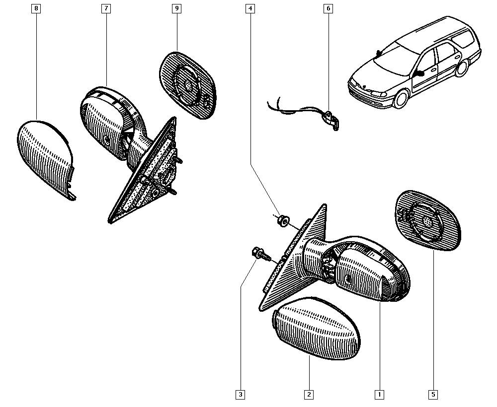 RENAULT 7701469160 - Veidrodėlio stiklas, išorinis veidrodėlis onlydrive.pro