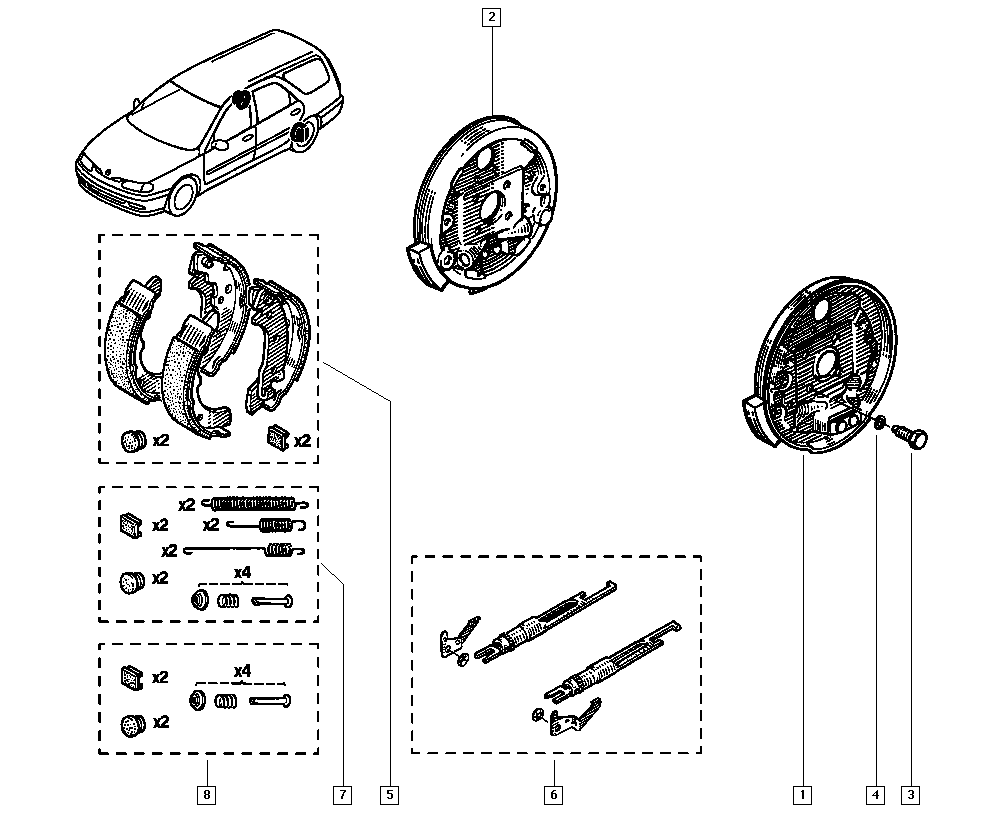 RENAULT 77 01 204 885 - Tarvikesarja, jarrukengät onlydrive.pro