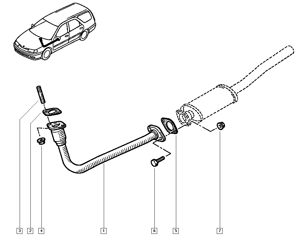 RENAULT 7700836094 - Exhaust system onlydrive.pro