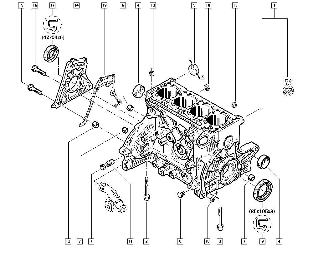 RENAULT 12 27 974 03R - Cylinder block onlydrive.pro