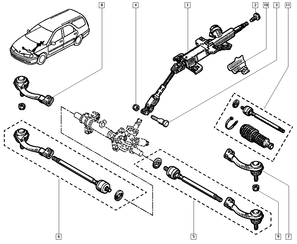 RENAULT 77 01 469 665 - Inner Tie Rod, Axle Joint onlydrive.pro