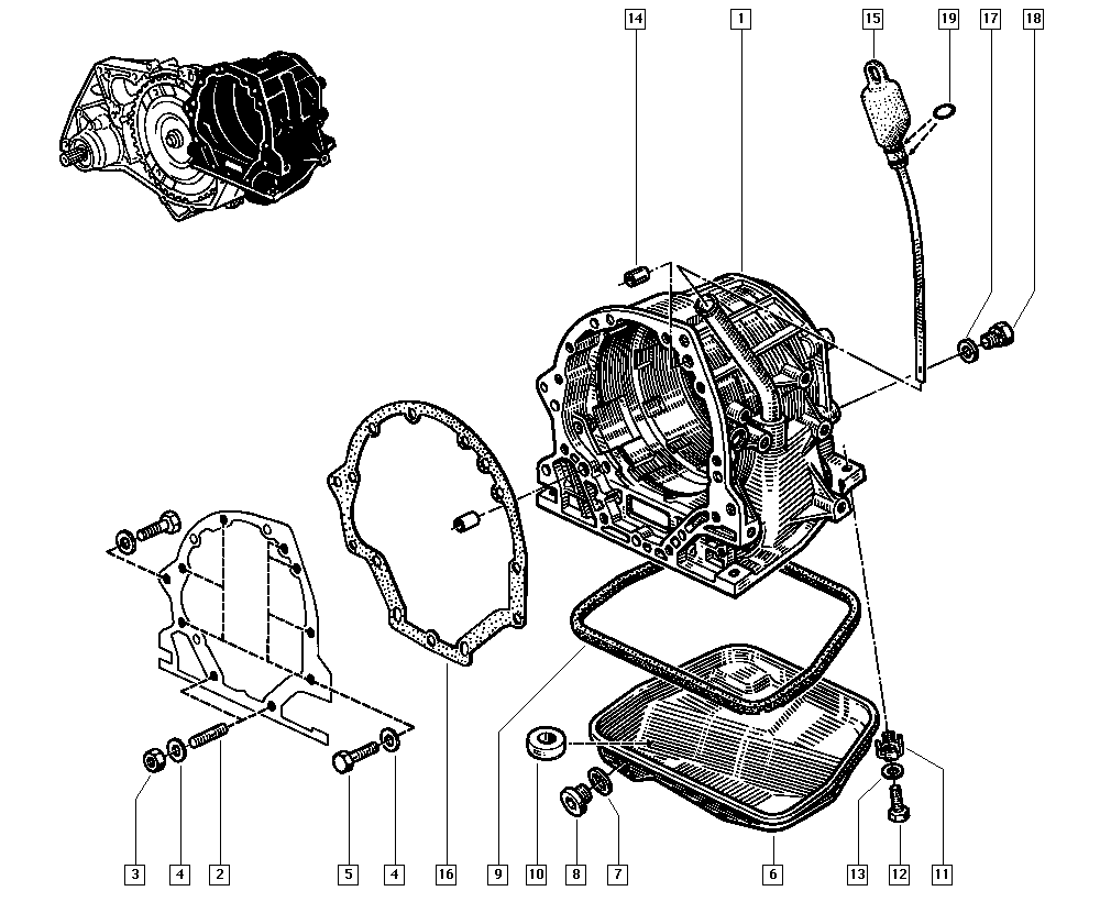 RENAULT 77 03 062 023 - Automatic gearbox casings onlydrive.pro