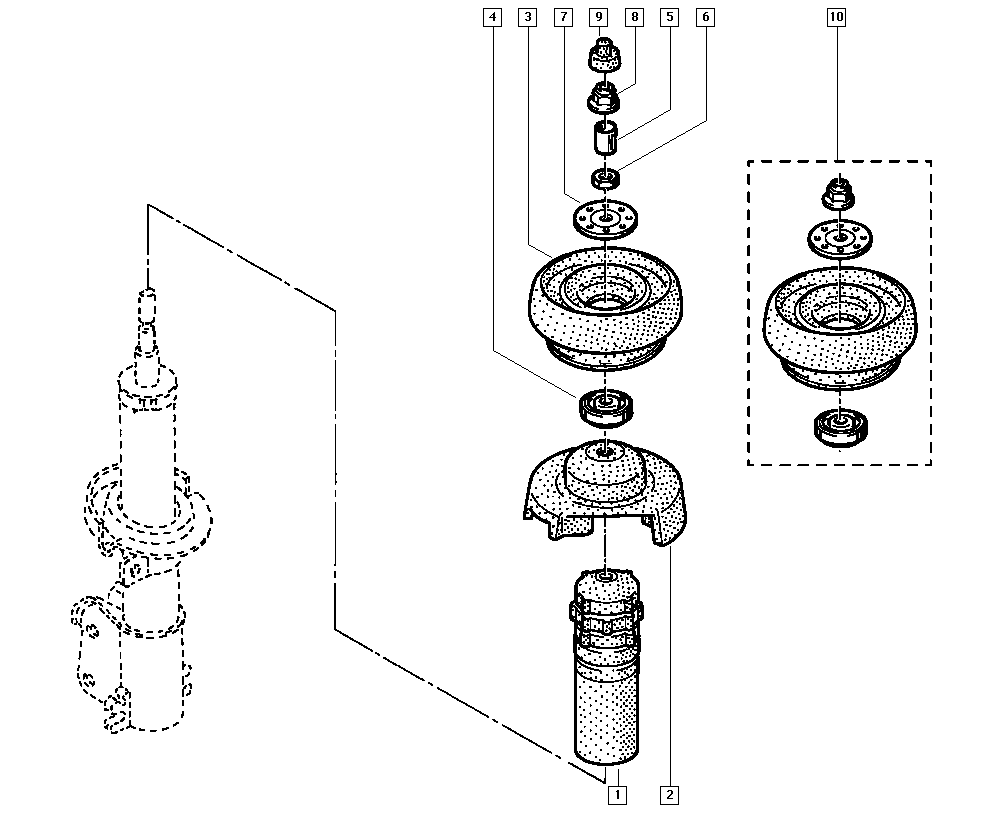 RENAULT 82 00 010 518 - Rolling Bearing, suspension strut support mounting onlydrive.pro