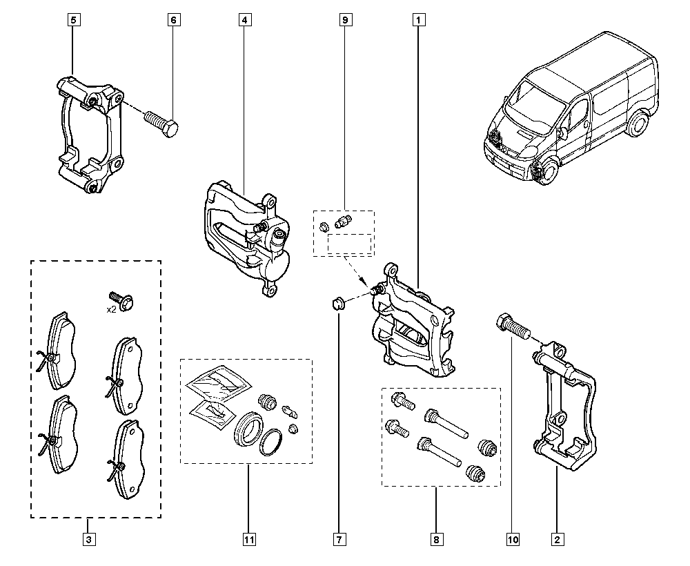 NISSAN 7701050919 - Brake calipers onlydrive.pro