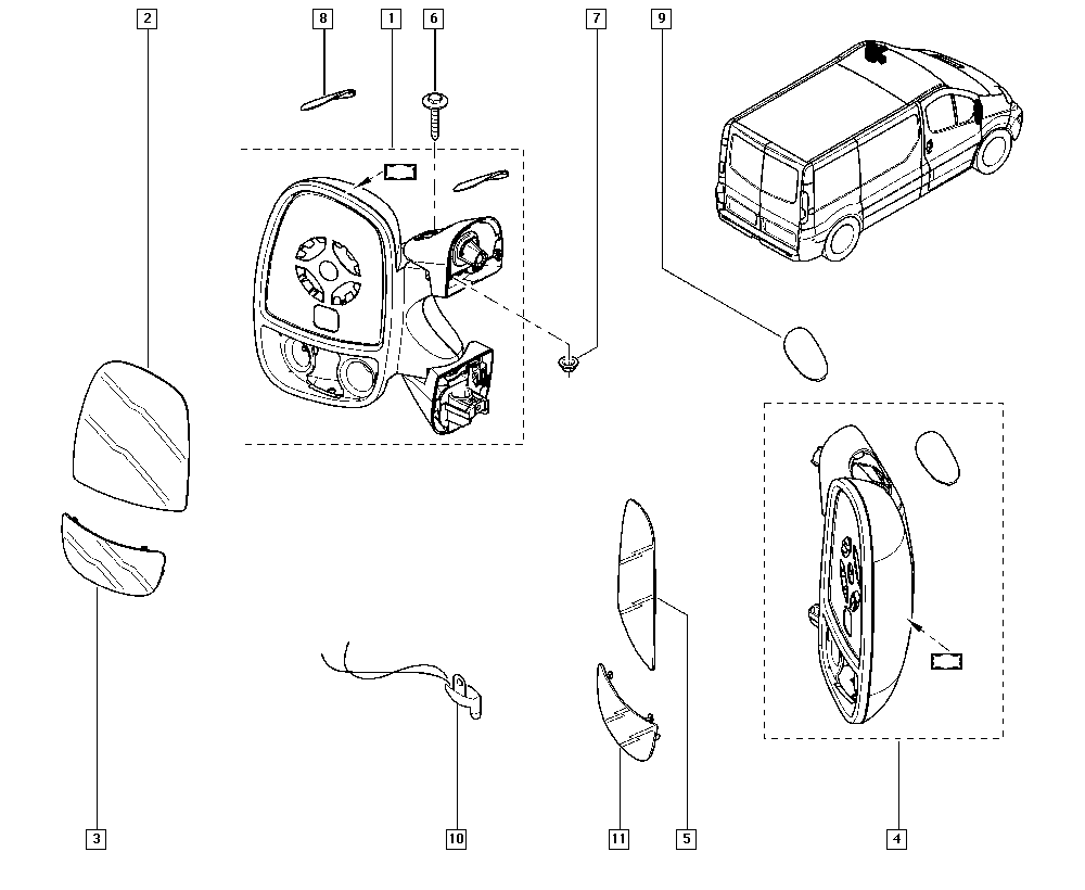 RENAULT 7701052624 - Spoguļstikls, Ārējais atpakaļskata spogulis onlydrive.pro