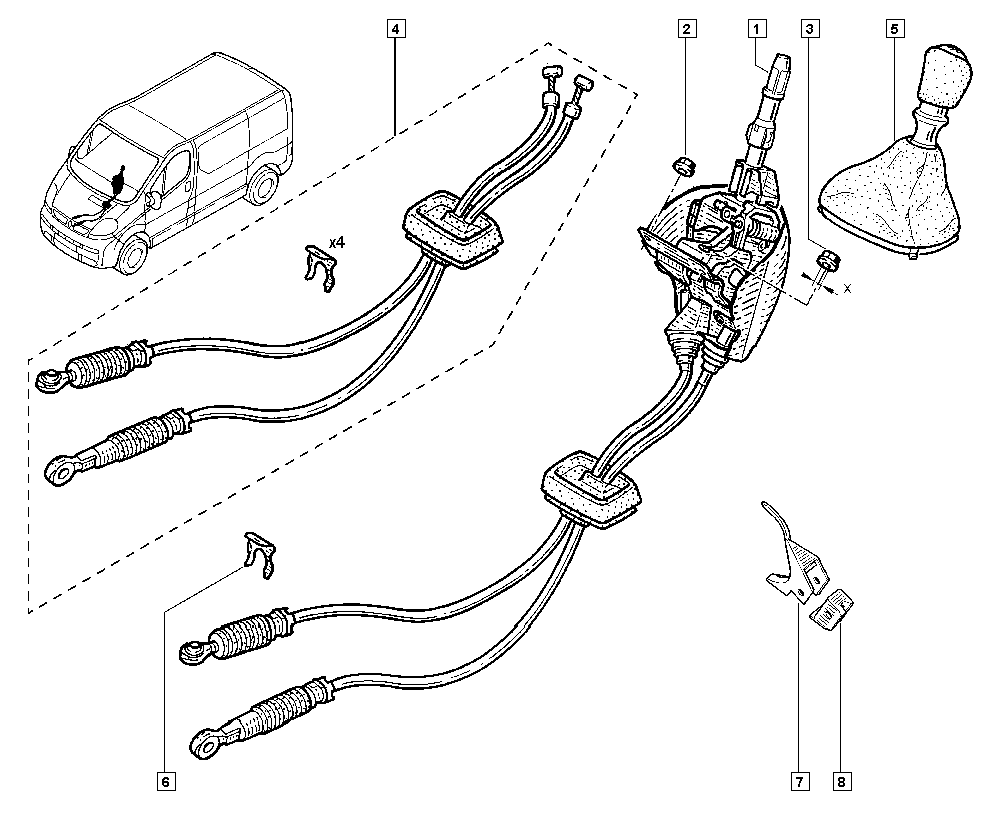 NISSAN 7701477671 - Cable, tip, manual transmission onlydrive.pro