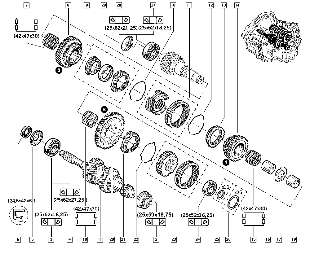 RENAULT 82 00 274 068 - Repair Kit, manual transmission onlydrive.pro