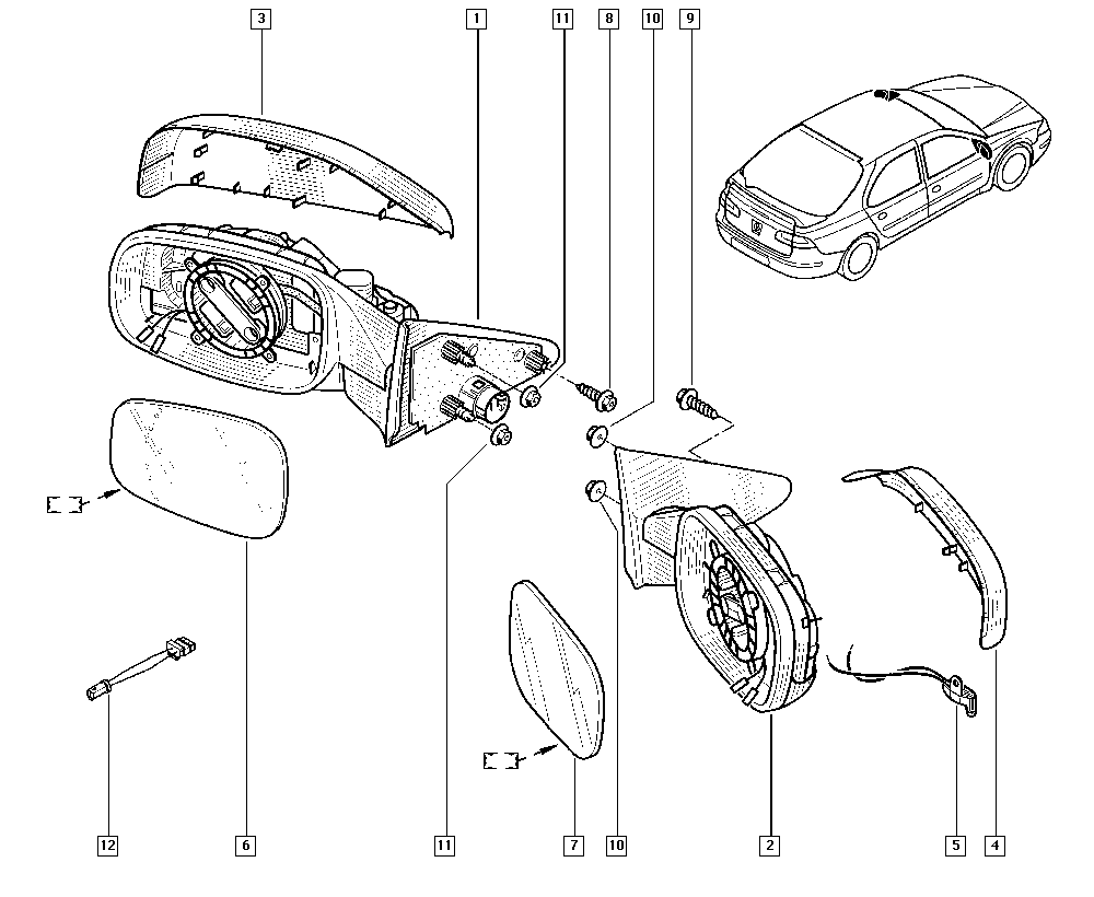 RENAULT 7701049062 - Peegliklaas,Välispeegel onlydrive.pro