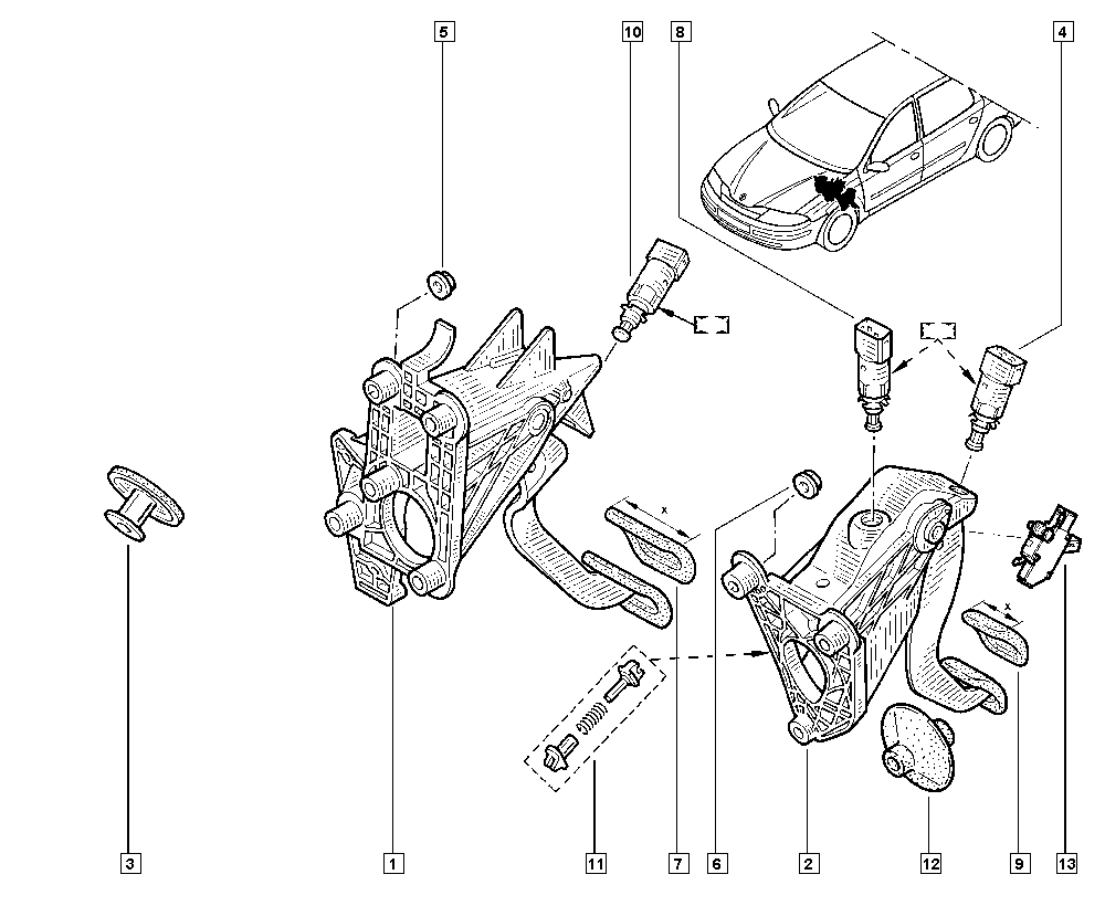 RENAULT 82 00 110 895 - Pedal assembly onlydrive.pro