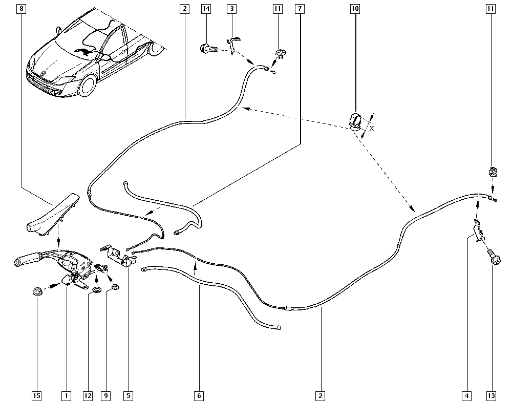 RENAULT 36 53 000 01N - Тросик, cтояночный тормоз onlydrive.pro