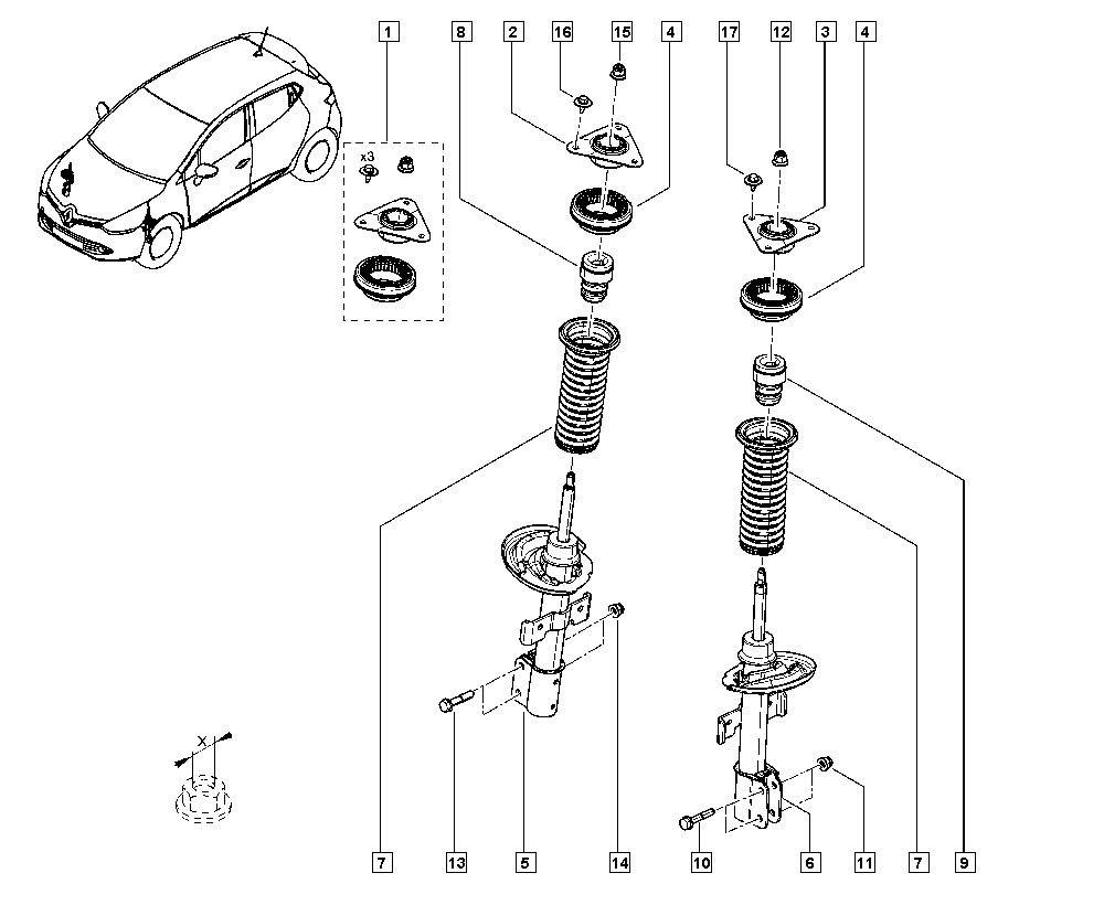 RENAULT 54 30 246 44R - Jousijalan tukilaakeri onlydrive.pro