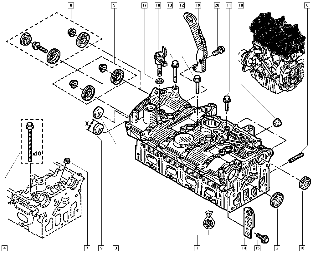 RENAULT 77 01 471 366 - Cilindru galvas skrūvju komplekts onlydrive.pro