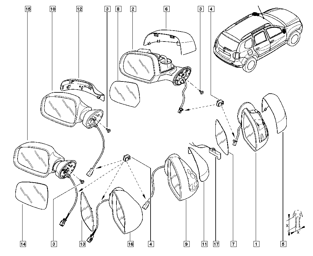 RENAULT 60 01 549 716 - Spoguļstikls, Ārējais atpakaļskata spogulis onlydrive.pro