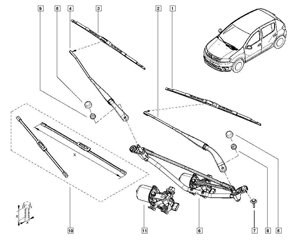 RENAULT 288817528R - Wipers onlydrive.pro