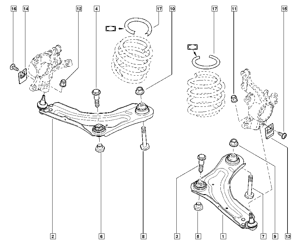 RENAULT 54 50 086 82R* - Neatkarīgās balstiekārtas svira, Riteņa piekare onlydrive.pro