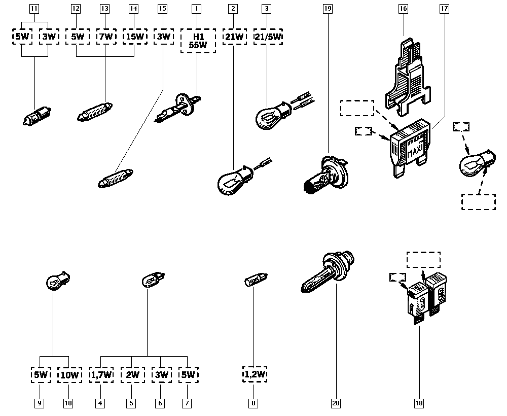 RENAULT 08 54 961 800 - Bulbs - fuses onlydrive.pro