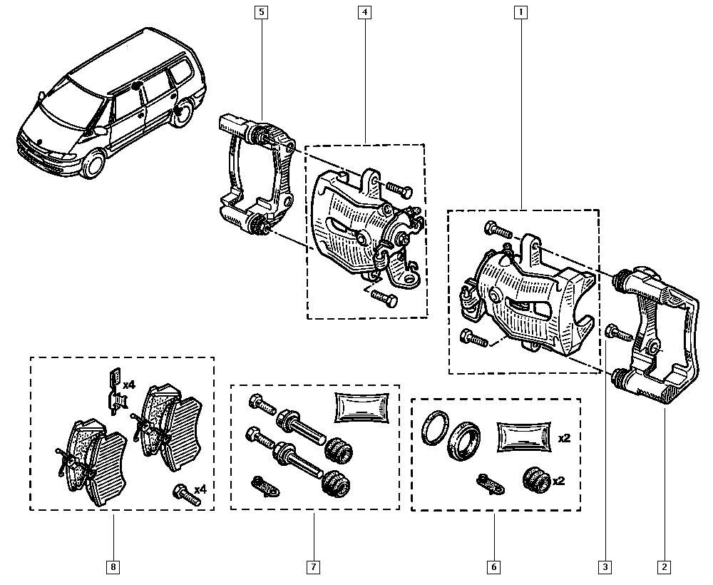 RENAULT 6025371650 - Bremžu uzliku kompl., Disku bremzes onlydrive.pro