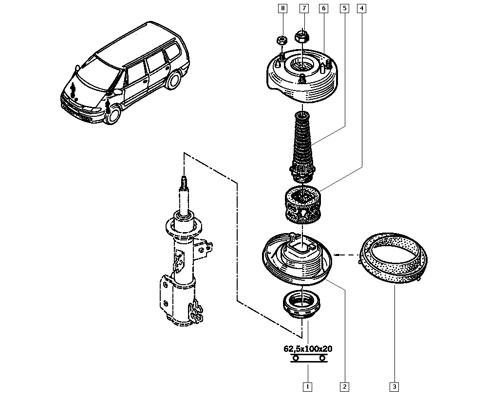 RENAULT 60 25 305 979 - Vedruamordi tugilaager onlydrive.pro