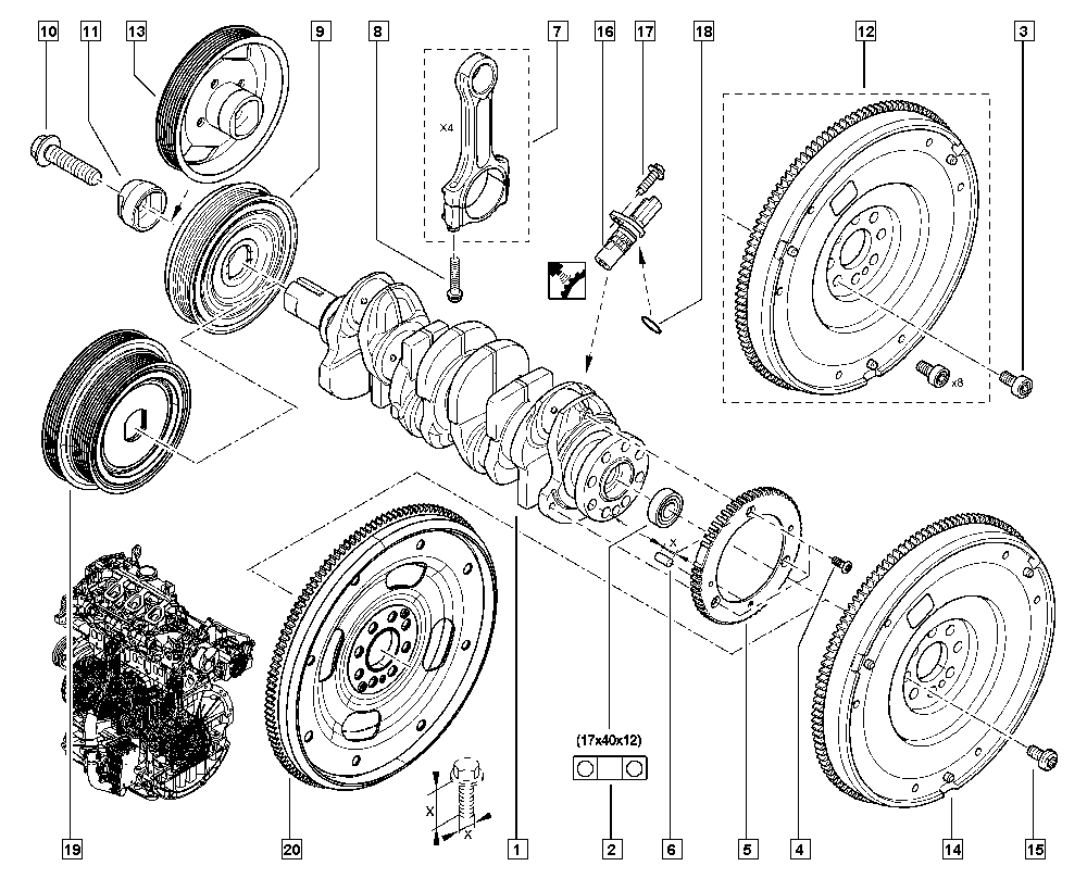 RENAULT 82 00 386 207 - Paplāksne, Piedziņas skriemelis-Kloķvārpsta onlydrive.pro