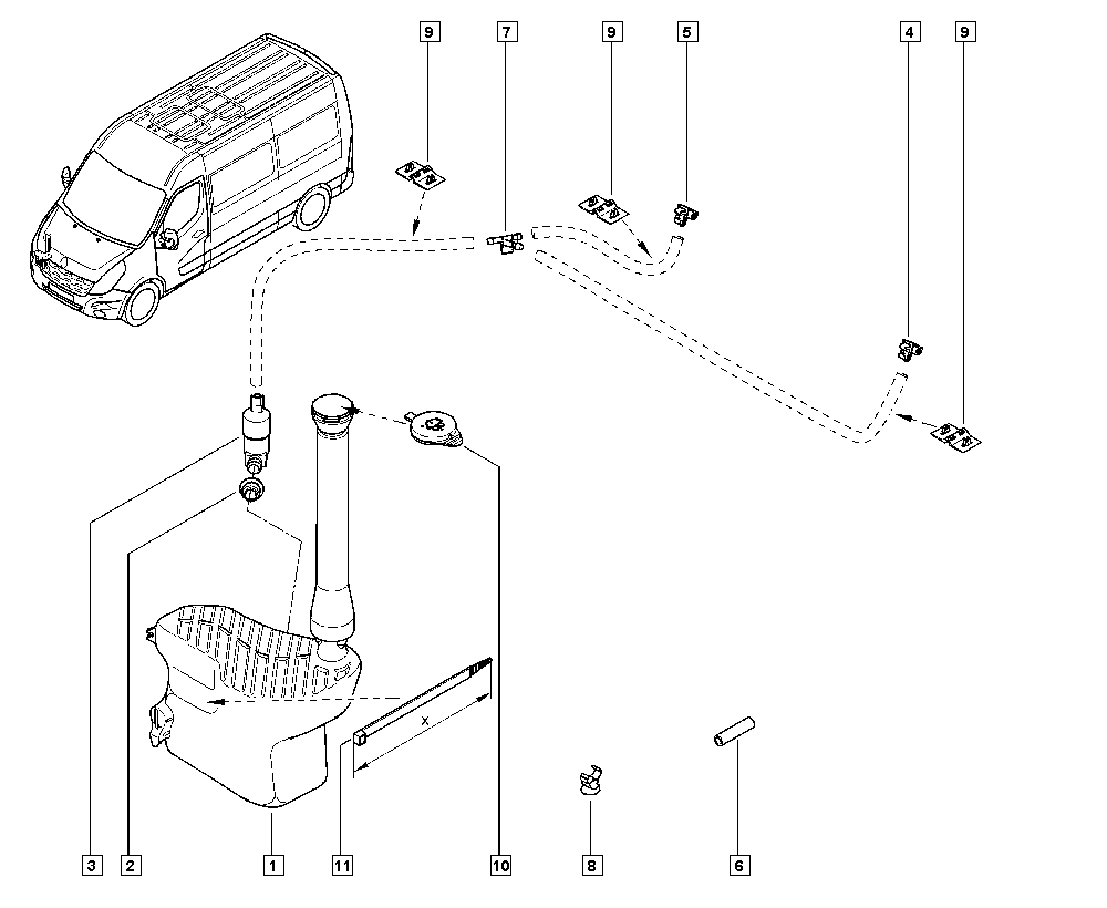 NISSAN 82002-46091 - Screen washer reservoir onlydrive.pro