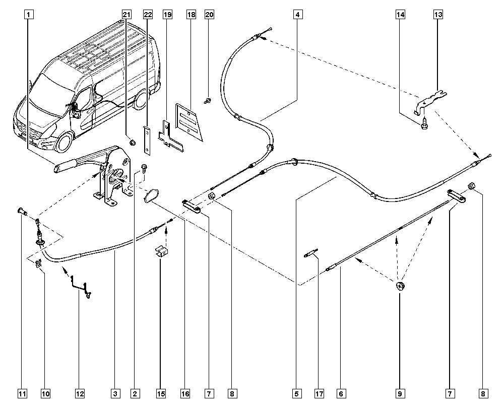 Opel 364024124R - Vaijeri, seisontajarru onlydrive.pro