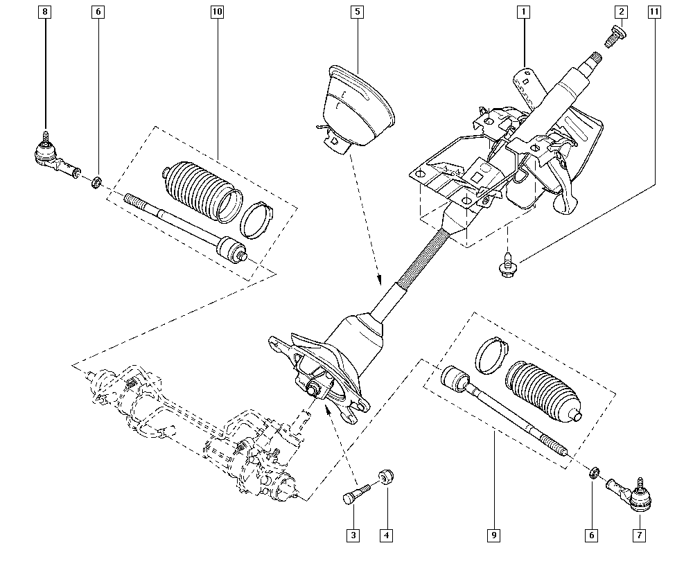 NISSAN 7701474493 - Skersinės vairo trauklės galas onlydrive.pro