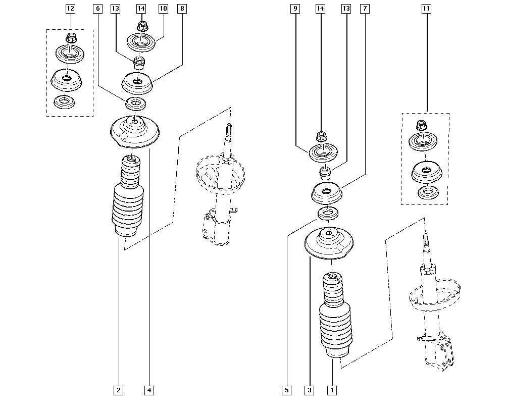 RENAULT 77 00 435 860 - Tolmukaitse komplekt,Amordid onlydrive.pro