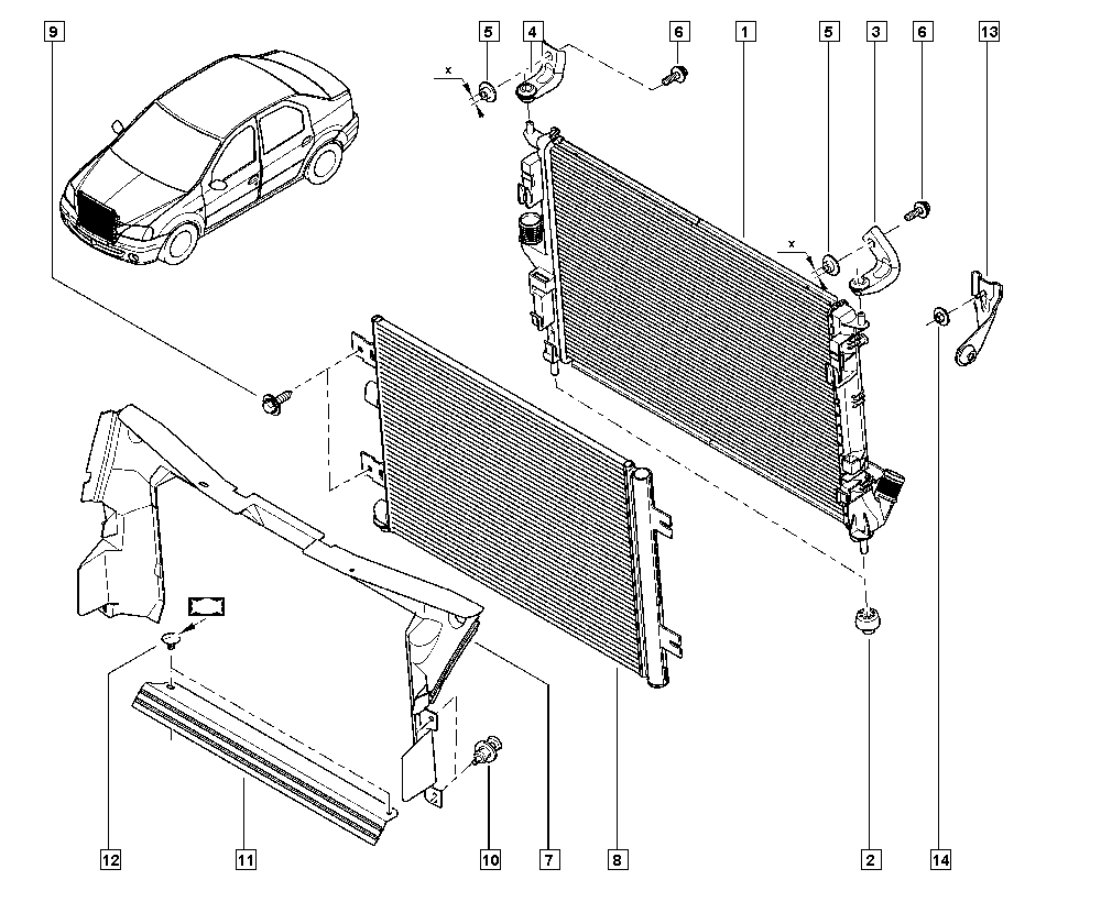 NISSAN 21410- 0598R - Coolant radiator onlydrive.pro