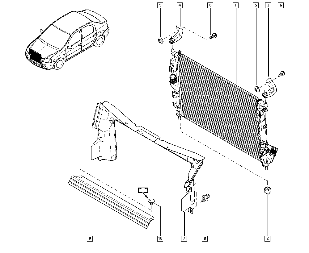 NISSAN 8200735039 - Coolant radiator onlydrive.pro