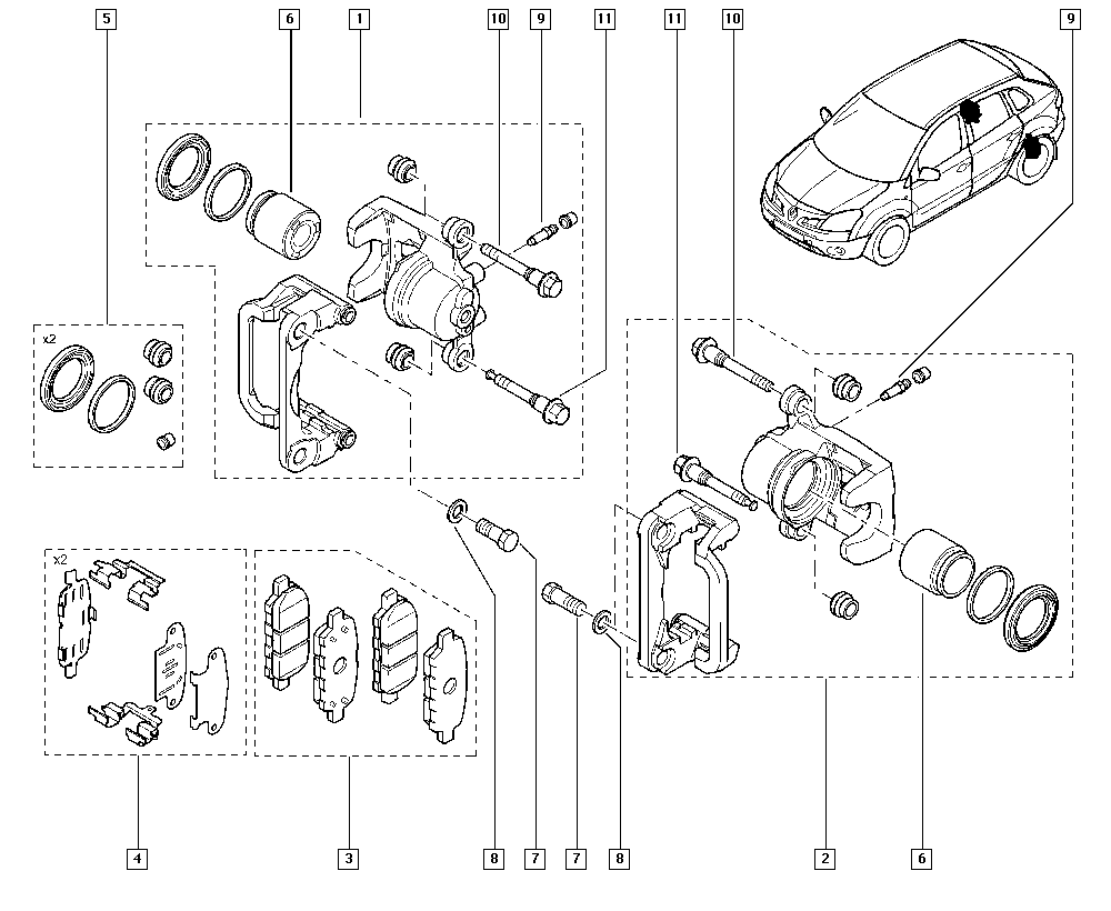 RENAULT 41 06 014 08R - Piduriklotsi komplekt,ketaspidur onlydrive.pro