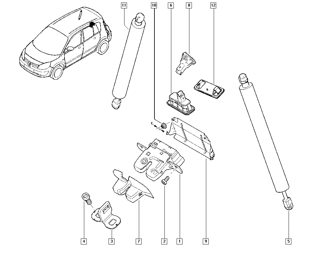 RENAULT 82 00 484 676 - Gaasivedru, pagasi / veoruum onlydrive.pro