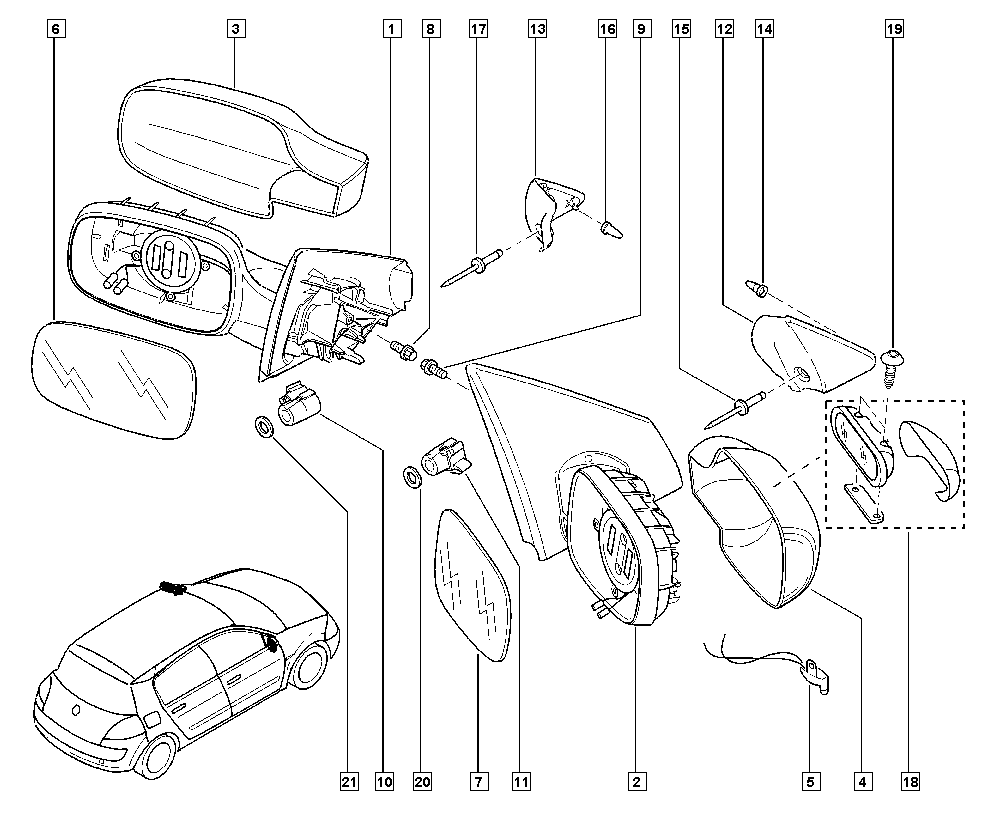 RENAULT 7701068373 - Наружное зеркало onlydrive.pro