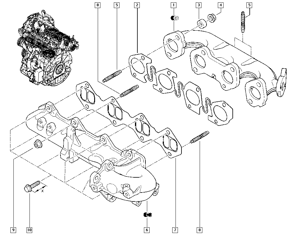 RENAULT 82 00 975 931 - Tihend, väljalaskekollektor onlydrive.pro