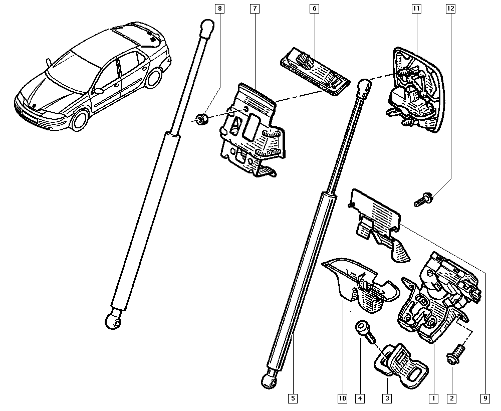 RENAULT 8200025317 - Gas Spring, boot, cargo area onlydrive.pro