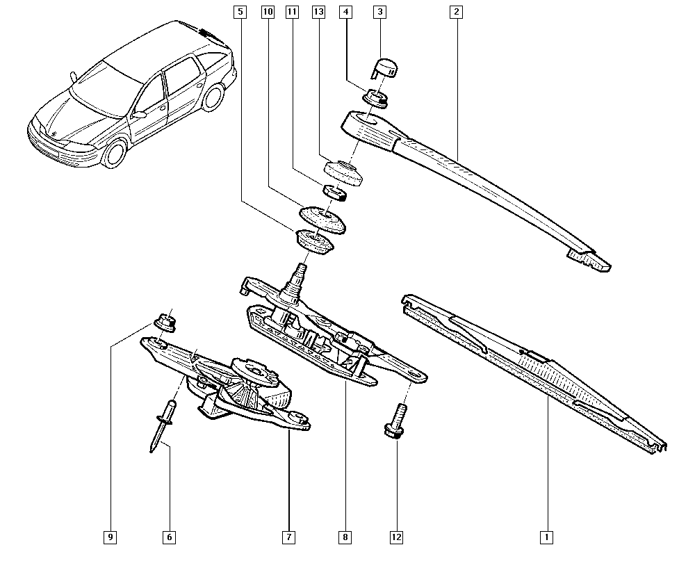 RENAULT 7701 049 011 - Wiper Arm, window cleaning onlydrive.pro