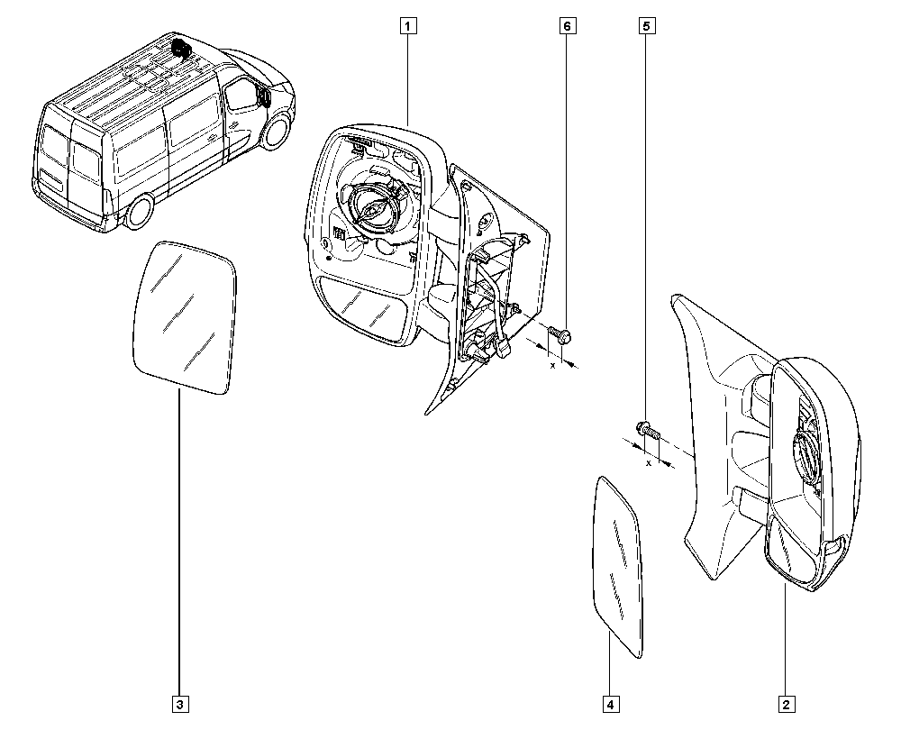 RENAULT 963662420R - Spoguļstikls, Ārējais atpakaļskata spogulis onlydrive.pro