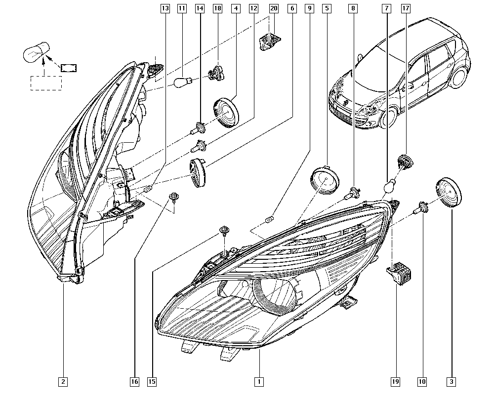 RENAULT 260605628R - Headlight onlydrive.pro
