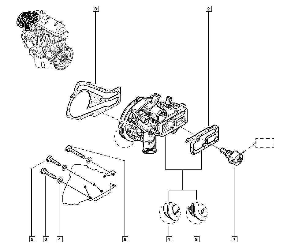 RENAULT 77 00 730 540 - Термостат охлаждающей жидкости / корпус onlydrive.pro