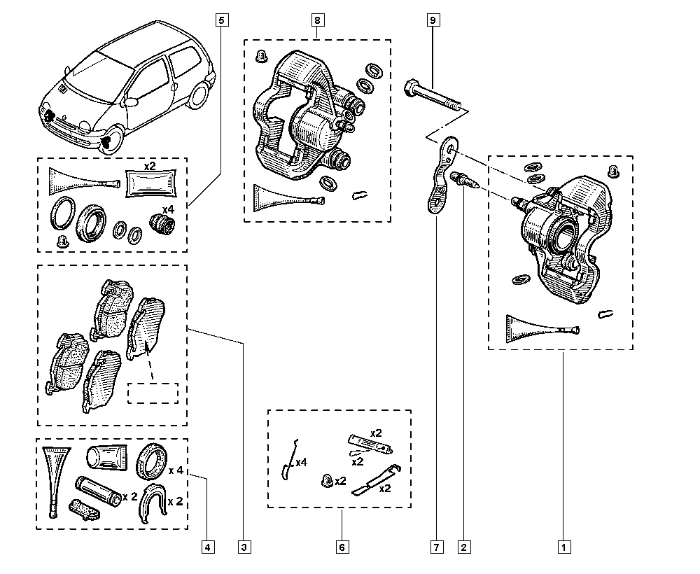 RENAULT 77 01 202 208 - Ремкомплект, тормозной суппорт onlydrive.pro