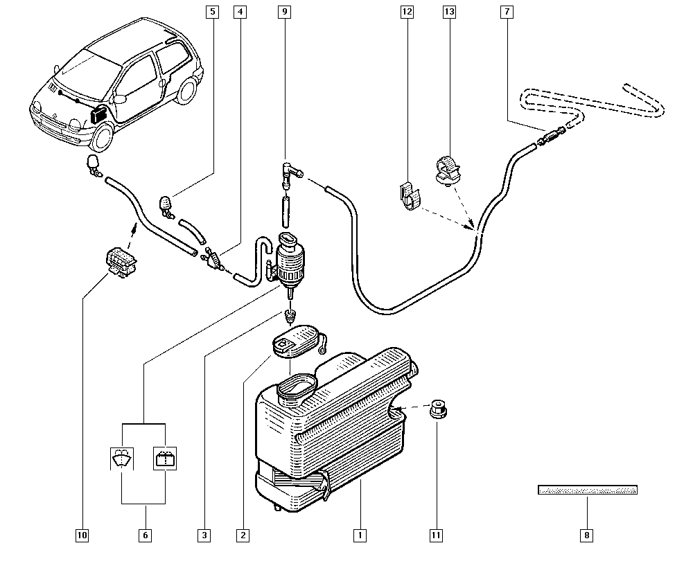 RENAULT 77 01 048 307 - Водяной насос, система очистки окон onlydrive.pro